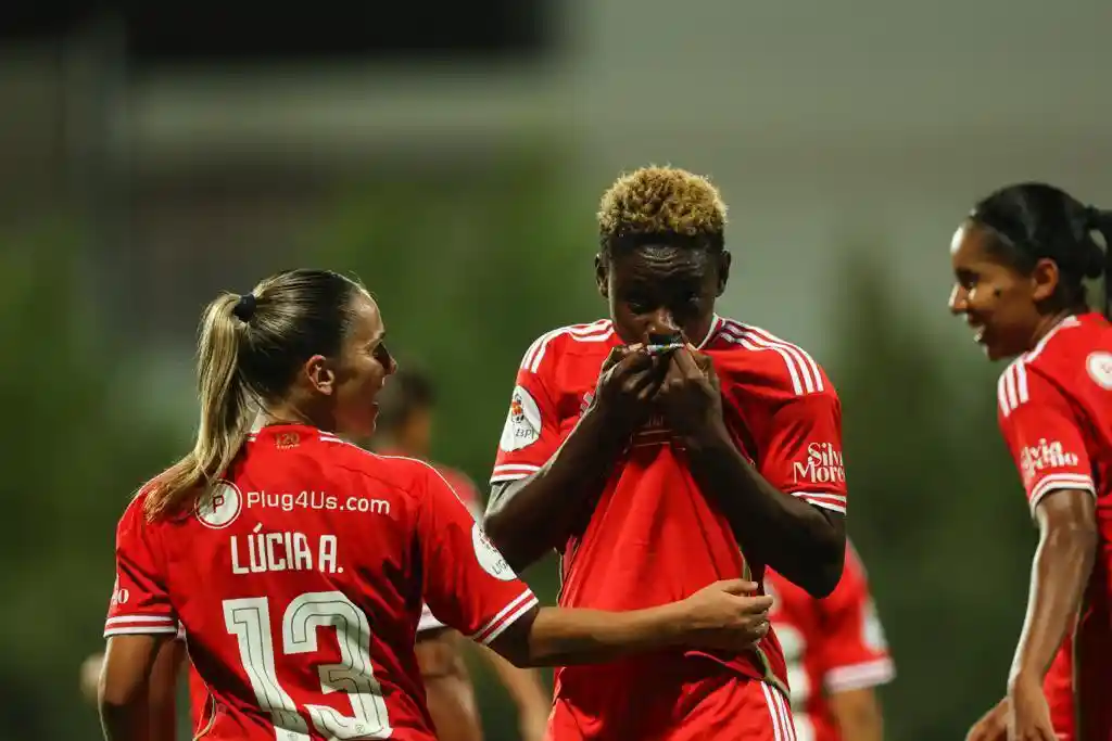 Read more about the article Christy Ucheibe Celebrates First Champions League Goal in Benfica 11-0 Victory